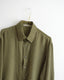 Houndstooth olive green silk shirt