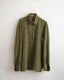 Houndstooth olive green silk shirt
