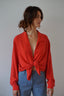 Red Silk Blouse