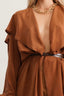 Brown Silk Coat Dress | S-L