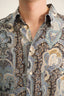 Blue Paisley Silk Shirt | S-L