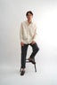 Ecru Silk Shirt with cufflink-sleeves | S-L