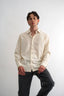 Ecru Silk Shirt with cufflink-sleeves | S-L